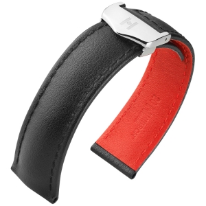 Hirsch Speed Uhrenarmband für TAG Heuer Faltschliesse Schwarz