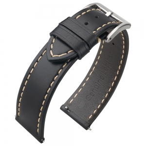 Uhrenarmband Kalbsleder Schwarz