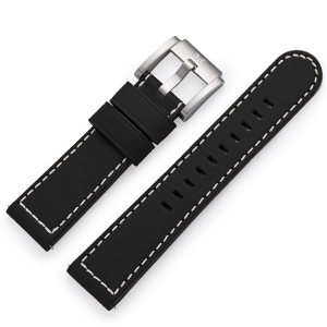 Marc Coblen / TW Steel Uhrenarmband Leder Schwarz 22mm