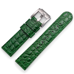 Marc Coblen / TW Steel Uhrenarmband Leder Alligator Dunkelgrün 22mm