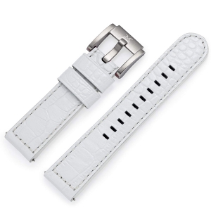 Marc Coblen / TW Steel Uhrenarmband Leder Alligator Weiss 22mm