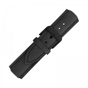Paul Hewitt Leder Uhrenarmband Schwarz mit Schwarzer Schliesse 20mm