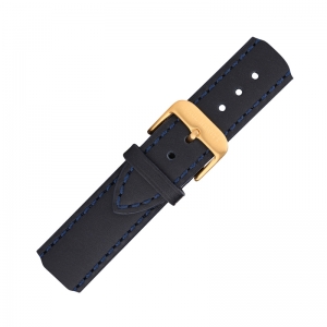 Paul Hewitt Leder Uhrenarmband Marineblau mit Goldener Stahlschliesse 20mm