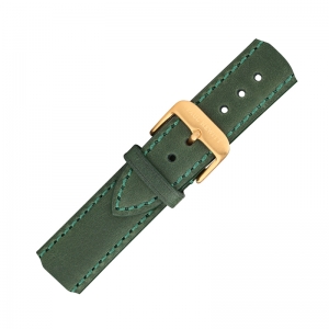 Paul Hewitt Leder Uhrenarmband Grün mit Goldfarbiger Schliesse 20mm