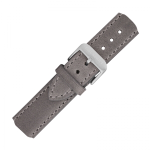Paul Hewitt Leder Uhrenarmband Grau mit Stahlschliesse 20mm