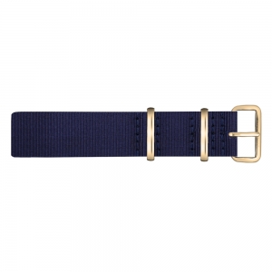 Paul Hewitt NATO Uhrenarmband Marineblau mit Goldener Schliesse 20mm