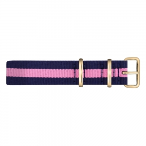 Paul Hewitt NATO Uhrenarmband Marineblau Rosa mit Goldener Schliesse 20mm