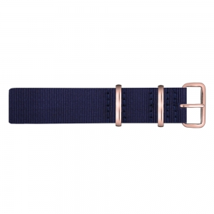 Paul Hewitt NATO Uhrenarmband Marineblau mit Roségoldener Schliesse 20mm