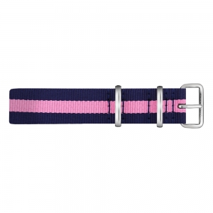 Paul Hewitt NATO Uhrenarmband Marineblau Rosa mit Stahl Schliesse 20mm