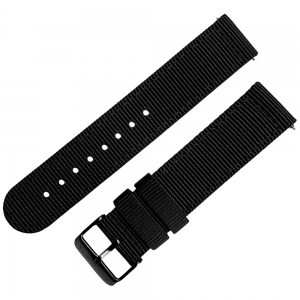 Paul Hewitt Two Piece NATO Uhrenarmband Schwarz mit Schwarzer Stahl Schliesse 20mm