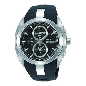 Seiko Arctura Chronograph Uhrenarmband SNAC21 Gummi Schwarz