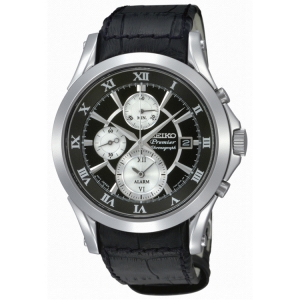Seiko Premier Uhrenarmband SNAD29P1 Leder Schwarz
