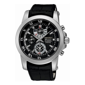 Seiko Premier Uhrenarmband SPC161P2 Leder Schwarz
