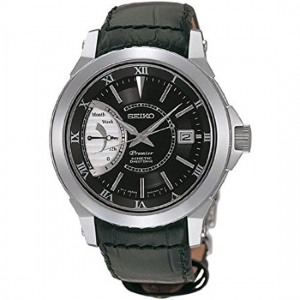 Seiko Premier Uhrenarmband SRG001 Leder Schwar1