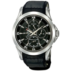 Seiko Premier Uhrenarmband SRL021P1 Leder Schwarz