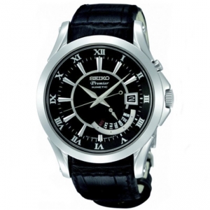 Seiko Premier Kinetic Uhrenarmband SRN005P1 Leder Schwarz