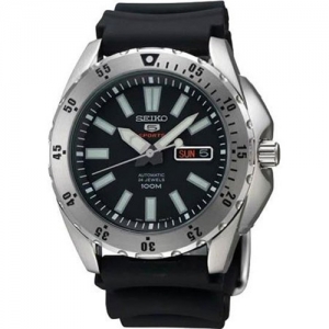 Seiko 5 Sports SRP357 Uhrenarmband Gummi Schwarz