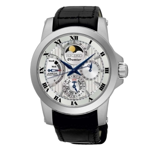 Seiko Premier Uhrenarmband SRX011P2 Leder Schwarz