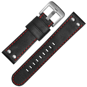 TW Steel Uhrenarmband CS7, CS9 - TWS7 Schwarz mit Roter Naht 22mm