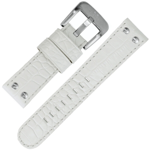 TW Steel Uhrenarmband - Weiss Krokoprint 24mm