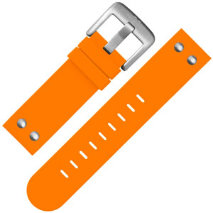 TW Steel Uhrenarmband TW530 Gummi mit Nieten Orange 22 mm