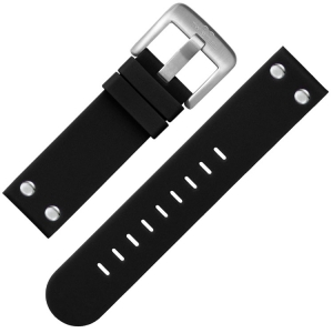 TW Steel Uhrenarmband TWB581 Gummi Schwarz mit Nieten 24mm