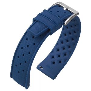 Tropic Style Basket Weave Uhrenarmband Silikon Gummi Blau