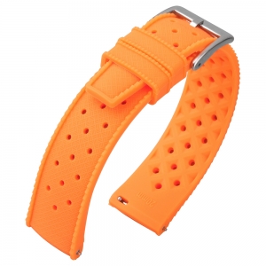 Tropic Style Basket Weave Uhrenarmband Silikon Gummi Orange