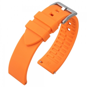 Gebogenes Ende Silikon Gummi Uhrenarmband Orange