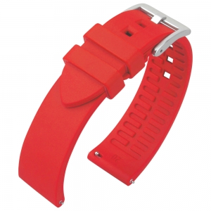 Gebogenes Ende Silikon Gummi Uhrenarmband Rot