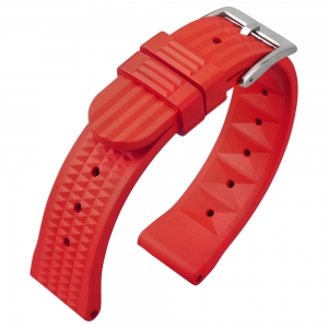 Seiko Style Waffle Strap Uhrenarmband Gummi Rot