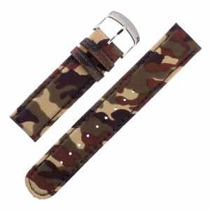 Camouflage Desert Nylon auf Leder Uhrenarmband Timex T2P292 - 20mm