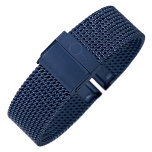 bandOh Mesh Milanaise Uhrenarmband Fein Gewebter Stahl Blau