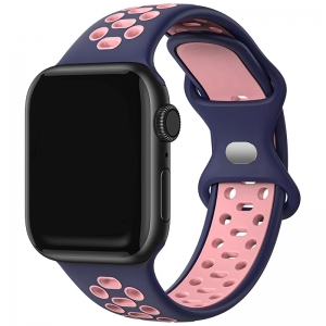 Apple Watch Sportives Uhrenarmband Gummi Blau Rosa