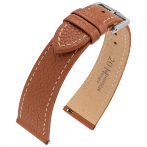 Hirsch Bologna Uhrenarmband Strukturiertes Epsom Kalbsleder Goldbraun