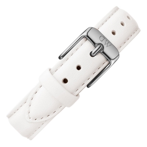 Daniel Wellington 14mm Petite  Bondi Uhrenarmband Leder Weiss mit Stahlschliesse