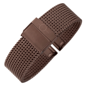 bandOh Mesh Milanaise Uhrenarmband Fein Gewebter Stahl Braun