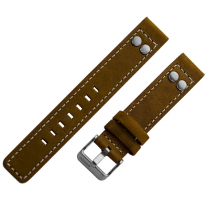OOZOO Uhrenarmband Leder Braun mit Nieten 