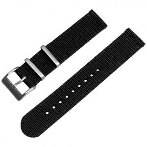 Schwarzes Canvas Like NATO Nylon Two Piece Uhrenarmband