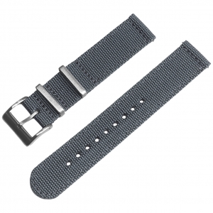 Graues Canvas Like NATO Nylon Two Piece Uhrenarmband