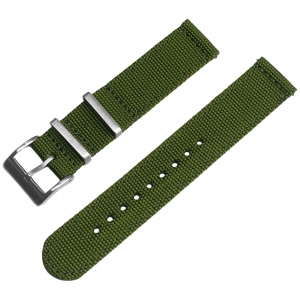 Armeegrünes Canvas Like NATO Nylon Two Piece Uhrenarmband