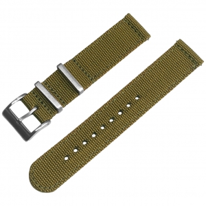 Khaki Canvas Like NATO Nylon Two Piece Uhrenarmband