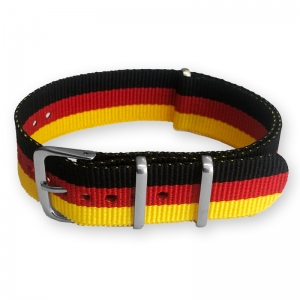 Schwarz Rot Gold Deutschland WM NATO Uhrenarmband Nylon