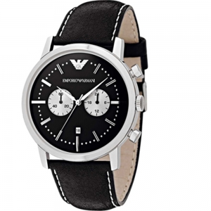 Armani AR0576 Uhrenarmband Leder Schwarz