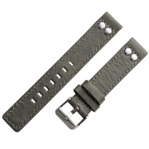OOZOO Uhrenarmband Leder Grau mit Nieten 