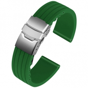 Silikon Gummi Uhrenarmband mit Faltschliesse - Grün