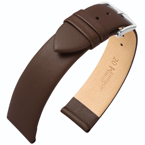 Hirsch Italocalf Nappa Leder Uhrenarmband Braun