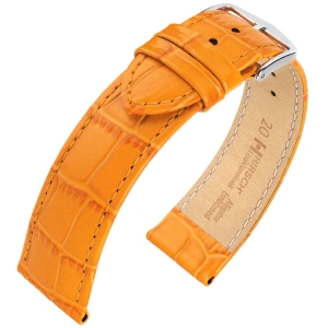Hirsch Louisianalook Alligatorprint Uhrenarmband Orange