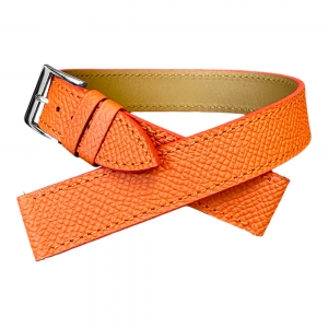 LIC Double Tour Typ Hermes Wickel Uhrenarmband Epsom Kalbsleder Orange