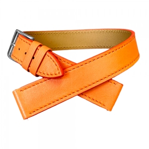 LIC Double Tour Typ Hermes Wickel Uhrenarmband Nappa Kalbsleder Orange